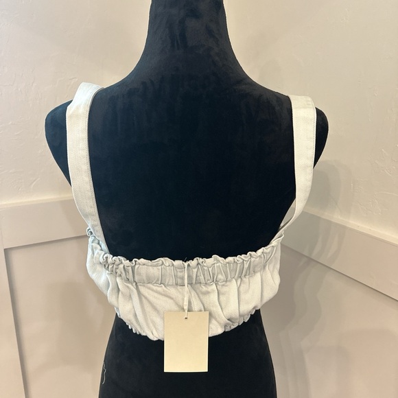 White Ruched Smocked Tank Top‎ - Picture 2 of 4